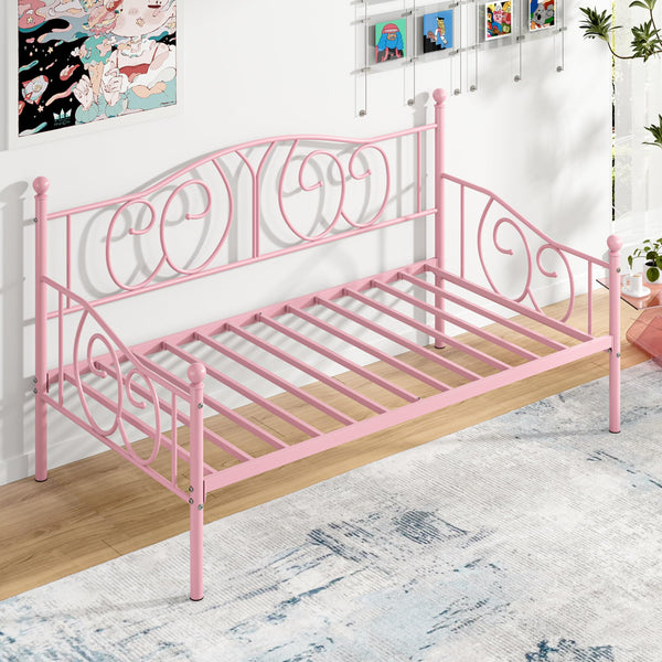 Twin Metal Daybed Frame with Classic Headboard