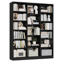 Triple Wide 6-Tier Bookshelf with 17 Open Display Shelves, 74" Tall