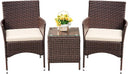 3-Piece PE Rattan Patio Furniture Set with Chairs and Table
