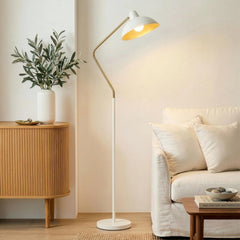 Swoop LED Floor Lamp with Adjustable Head - Cream