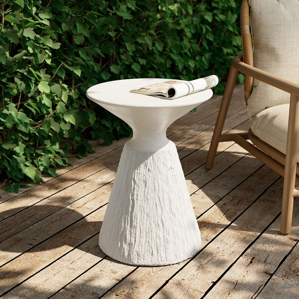 Mushroom Round Concrete Outdoor Side Table