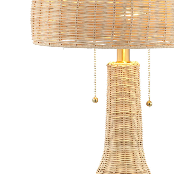 Bohemian Rustic Rattan LED Table Lamp 22"