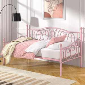 Twin Metal Daybed Frame with Classic Headboard
