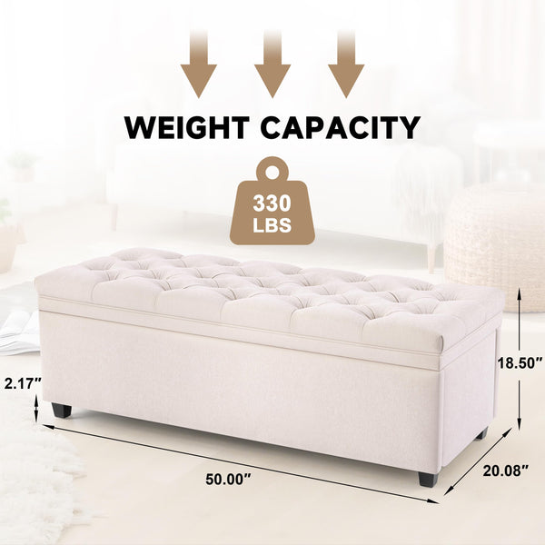 Storage Ottoman Bench with Hidden Storage