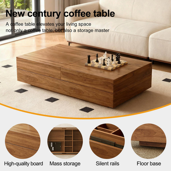 Expandable Coffee Table with Storage