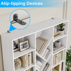 6-Tier Tree Bookshelf with 13 Open Compartments