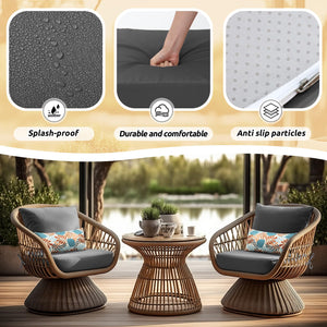 6-Piece Outdoor Deep Seating Cushion Set – Waterproof, Fade Resistant, Grey