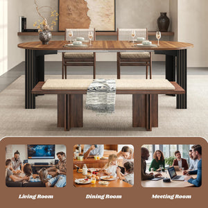 Round Extendable Dining Table with Leaf Extension