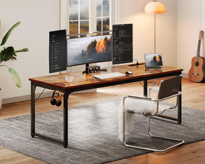 71-Inch Computer Desk with USB Ports and Power Outlets