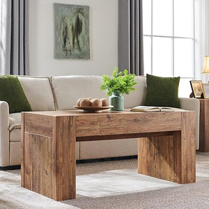 48" Farmhouse Coffee Table with Hidden Storage Drawer