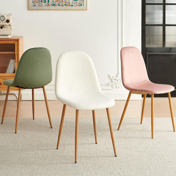 Velvet Dining Chairs Set of 4 with Metal Legs