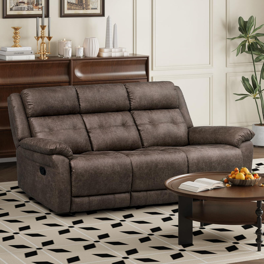 Oversized 3-Seater Manual Recliner Sofa – 86" Wide, No Assembly