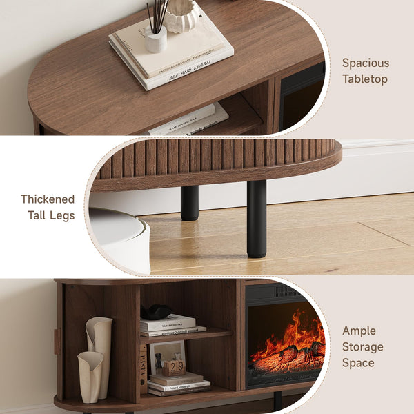 70.8" Fireplace TV Stand with 23" Electric Fireplace