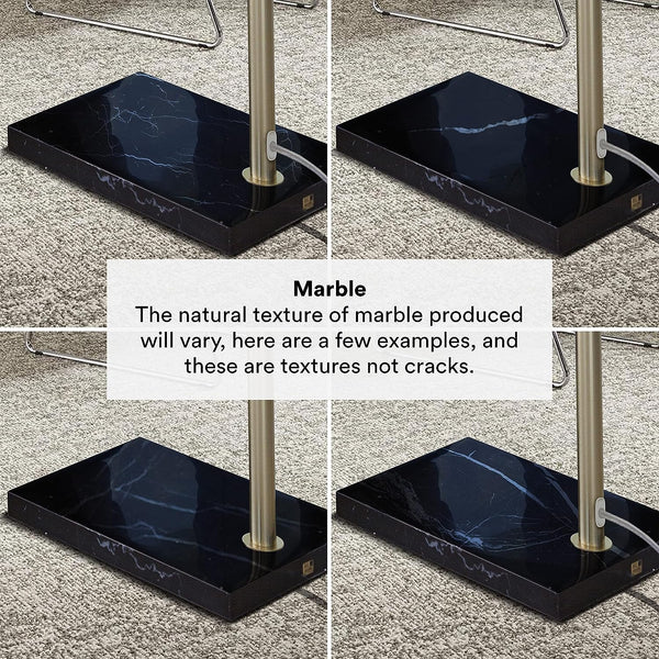 Arc Floor Lamp with Marble Base – LED, 76" Tall