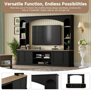 91" Arched Entertainment Center Wall Unit
