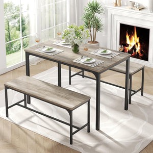 Dining Table Set for 4 with Bench – Space-Saving Kitchen Table Set