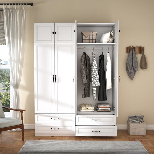 Extra Tall Wardrobe with Drawers & Top Cabinet