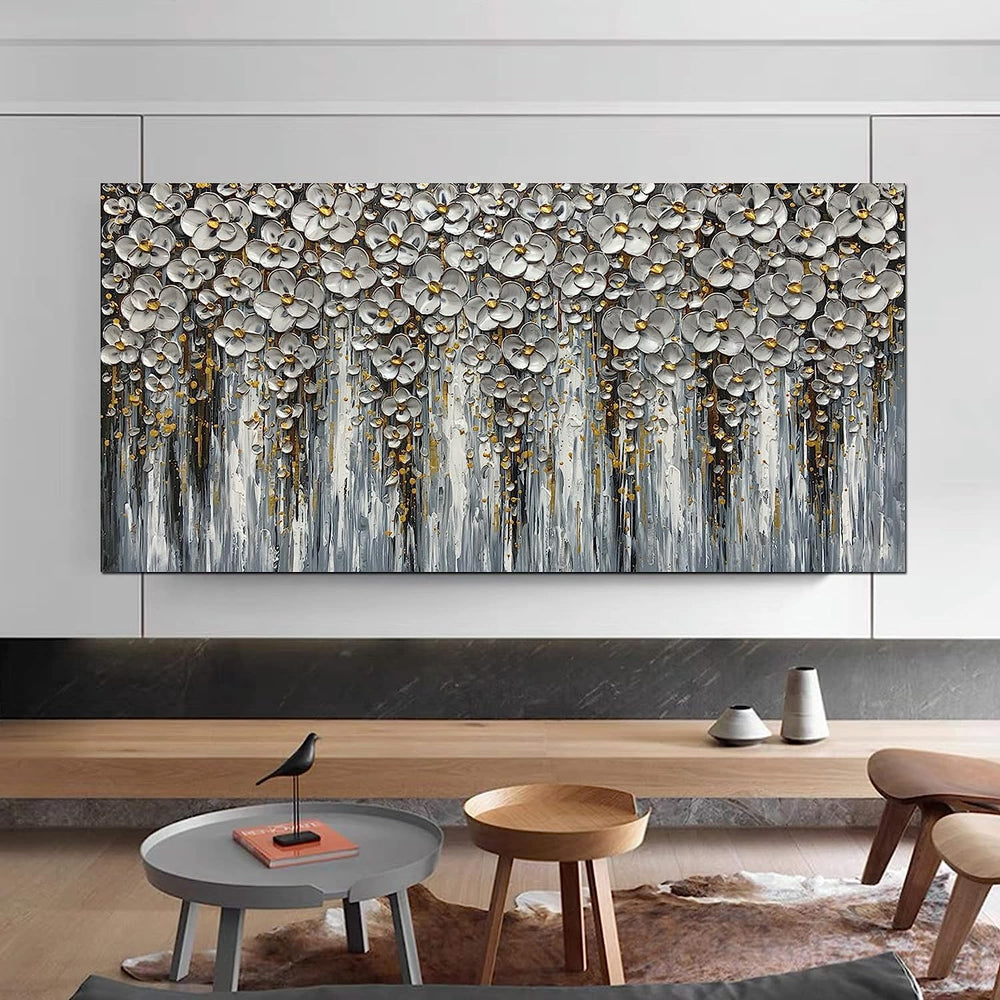 Abstract Floral Canvas Wall Art – Hand-Painted Acrylic Painting