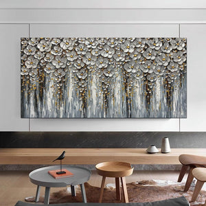 Abstract Floral Canvas Wall Art – Hand-Painted Acrylic Painting