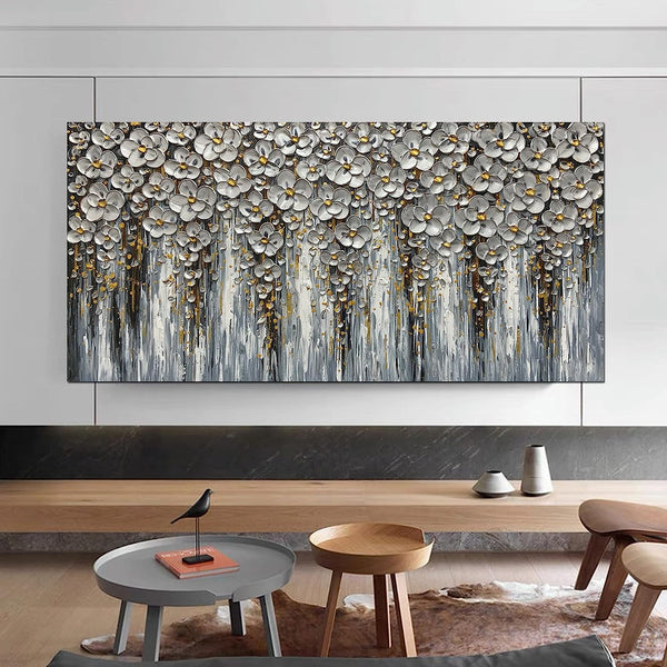 Abstract Floral Canvas Wall Art – Hand-Painted Acrylic Painting