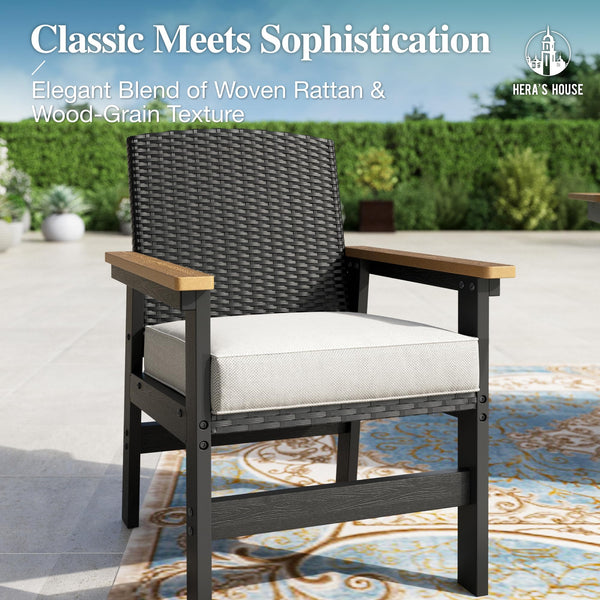 7-Piece HDPE Outdoor Dining Set with Cushions