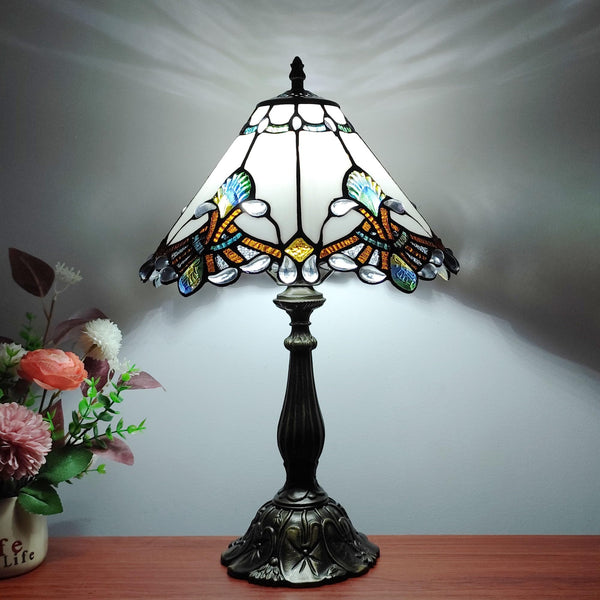 Tiffany Style Stained Glass Table Lamp | Baroque 3-Way Desk Light