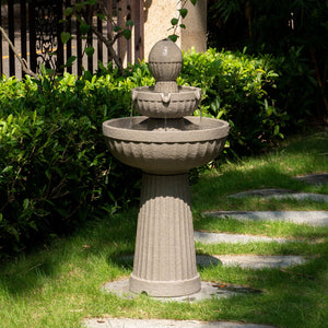 Outdoor LED Water Fountain with Cascading Waterfall