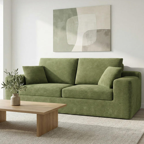 78" Corduroy Loveseat Sofa – Deep Seat, No Assembly Required
