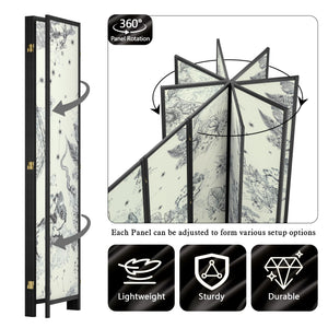 8-Panel Folding Room Divider Screen