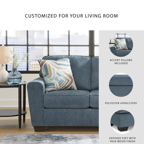 Contemporary Loveseat with Accent Pillows | 63" W Fabric Upholstery