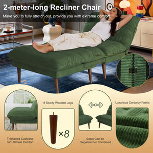 75 Inch Convertible Futon Sofa Bed with Adjustable Backrest