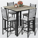 5-Piece Counter Height Dining Table Set with 4 Upholstered Bar Stools