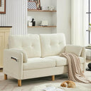Chenille Loveseat Sofa with Storage Pockets