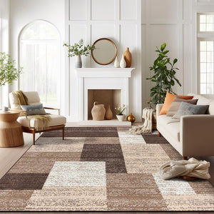 Contemporary Distressed Geometric Area Rug