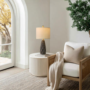 Ceramic Table Lamps Set of 2 - Modern Boho Bedside Lamp 20.75"