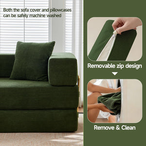 79" Convertible Sofa Bed – 5-in-1 Modular Futon Sleeper Couch