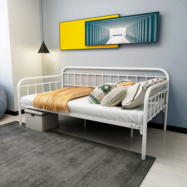 Metal Daybed Frame Twin Size – Heavy Duty Slats, Sofa Bed Platform