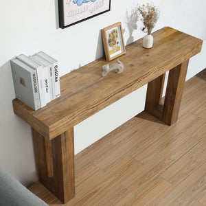 Reclaimed Wood Console Table 59-Inch Farmhouse Entryway Table