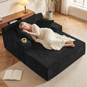 Corduroy Chaise Lounge Chair with Boneless Foam