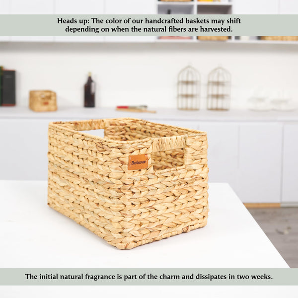 Water Hyacinth Storage Baskets, Set of 3