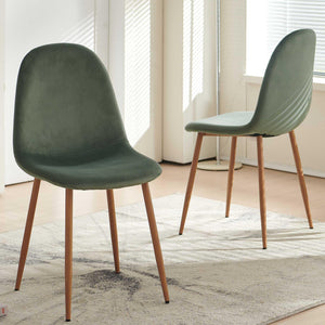 Velvet Dining Chairs Set of 4 with Metal Legs