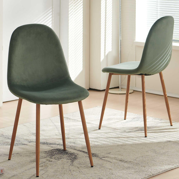 Velvet Dining Chairs Set of 4 with Metal Legs