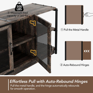 65-75 Inch Farmhouse TV Stand with Storage Cabinet