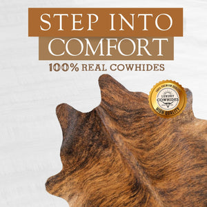 Genuine Brindle Cowhide Area Rug – Real Leather Animal Skin Floor Carpet