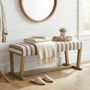 Upholstered Entryway Bench with Cushion and Rubberwood Legs
