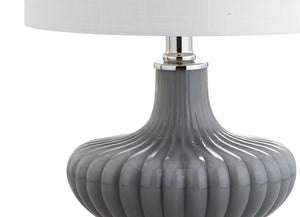 Fluted Glass Table Lamp 18" – Gray