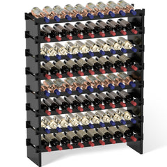 8-Tier Bamboo Wine Rack Freestanding Floor – 72 Bottle Holder