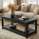Farmhouse Coffee Table with Open Storage Shelf — 43" Rectangular