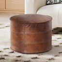 Leather Pouf Ottoman Footstool