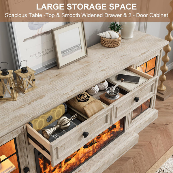 70" Fireplace TV Stand with 36" Electric Fireplace